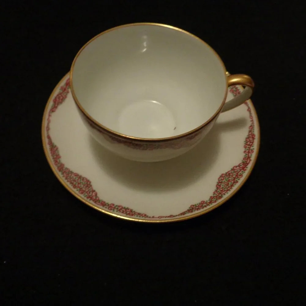 FRENCH VINTAGE EARLY FRENCH BONE CHINA CUP & SAUCER